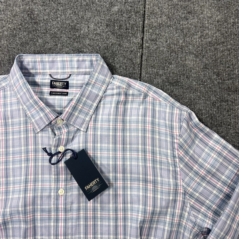 NWT FAHERTY Reserve The Movement Men's XXL Shirt Long Sleeve Plaid Button Down - Picture 4 of 15